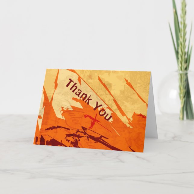 Carte De Remerciements Orange urbain (Devant)