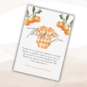 Carte De Remerciements Oranges d'été mignonne Baby shower de tenue de cai