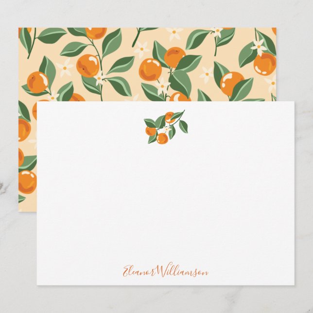 Carte De Remerciements Oranges Vintage Été Bohème Nature Personnalisé (Devant / Derrière)