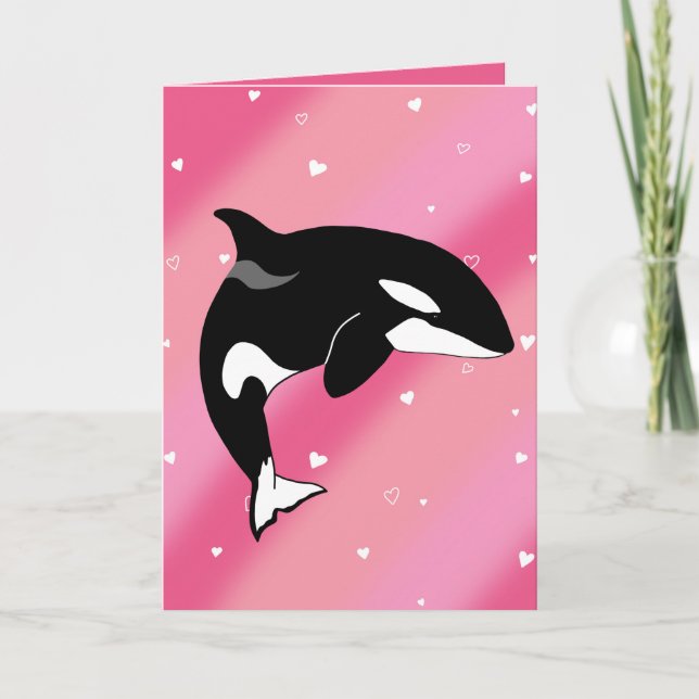 Carte De Remerciements Orca Saint-Valentin (Devant)