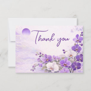 Carte De Remerciements Orchid Thank You Card – Purple Floral Design