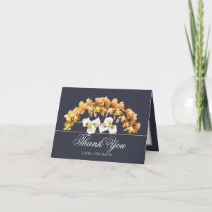 Carte De Remerciements Orchidée Élégante et Fleur de Lys Botanique Joli M