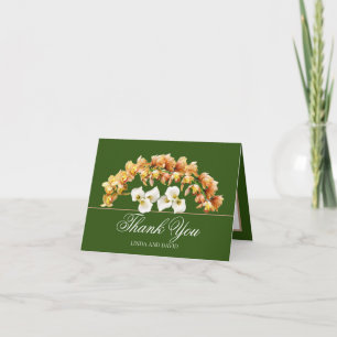 Carte De Remerciements Orchidée Élégante et Fleur de Lys Botanique Joli M