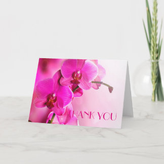 Carte de remerciements orchidée rose printanière