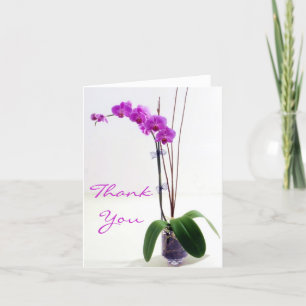 Carte De Remerciements Orchidée rose violet florale