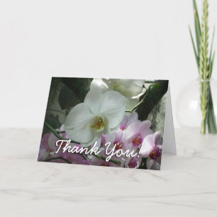 Carte De Remerciements Orchidées blanches et violettes