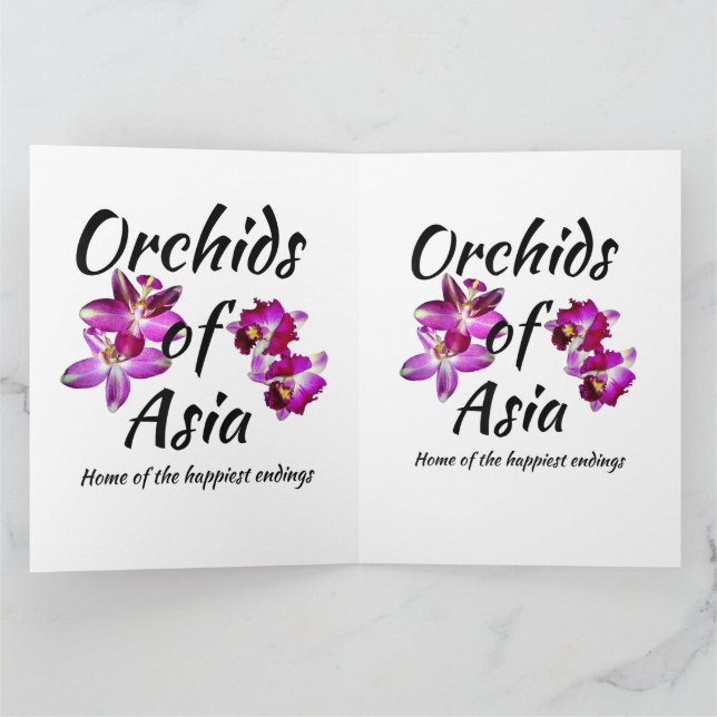 Carte De Remerciements Orchidées d'Asie (Intérieur)