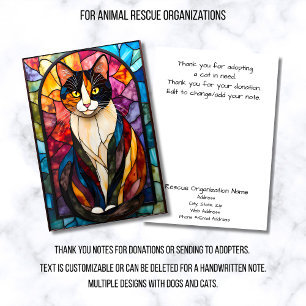Carte De Remerciements Organisation de sauvetage animalier en verre color