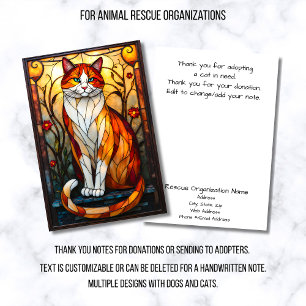 Carte De Remerciements Organisation de sauvetage d'animaux de chat en vit