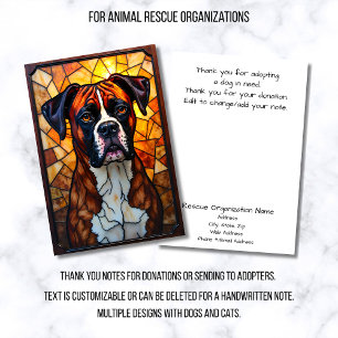 Carte De Remerciements Organisation de sauvetage d'animaux de style vitra