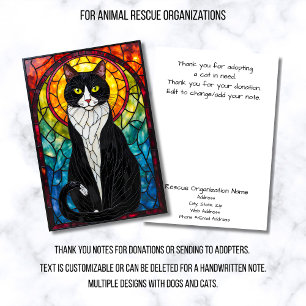 Carte De Remerciements Organisation de sauvetage d'animaux en verre color
