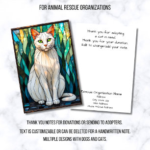 Carte De Remerciements Organisation de sauvetage d'animaux en verre color
