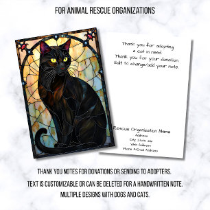 Carte De Remerciements Organisation de sauvetage d'animaux en verre color