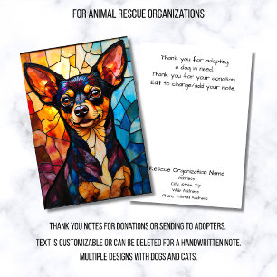 Carte De Remerciements Organisation de sauvetage de chiens de style vitra