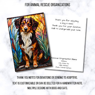 Carte De Remerciements Organisation de sauvetage de chiens de style vitra