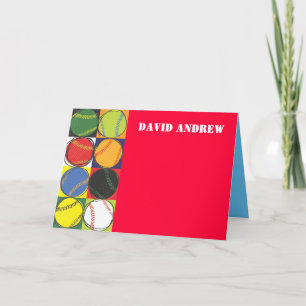 Carte de remerciements orienté de rétro base-ball