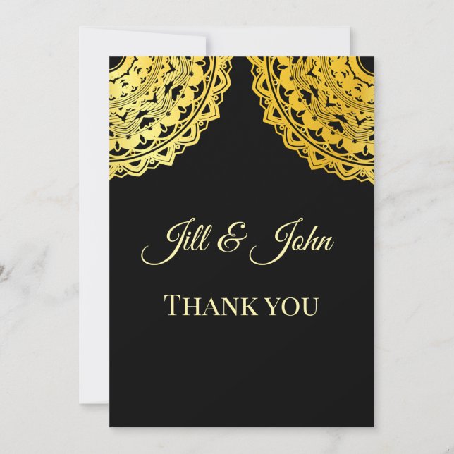 Carte De Remerciements Ornate Elegant Flourish Wedding Thank You Card (Devant)