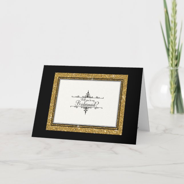 Carte De Remerciements Ornement Doré avec Rayures Brillantes Classique Me (Devant)