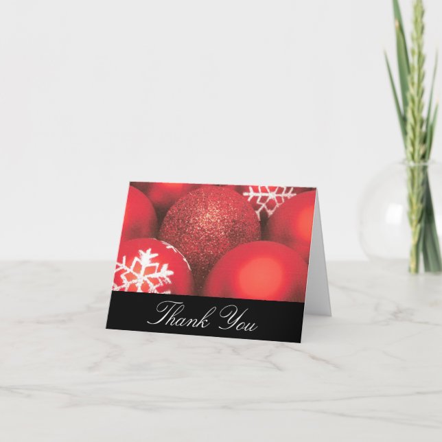 Carte de remerciements ornements de Noël (Devant)