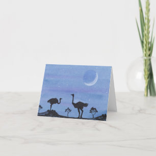 Carte De Remerciements Ostriches