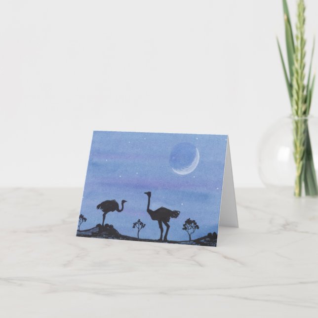Carte De Remerciements Ostriches (Devant)