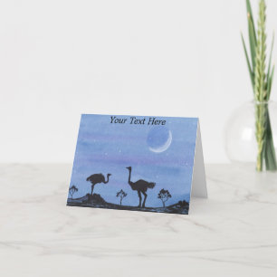 Carte De Remerciements Ostriches