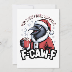 Carte De Remerciements Oui, j'ai été vilain F-Caw-F drôle de Noël
