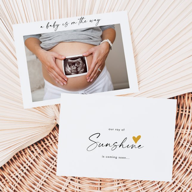 Carte De Remerciements Our Ray of Sunshine Baby Announcement Card (Créateur téléchargé)