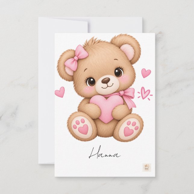 Carte De Remerciements Ours  (Devant)