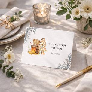 Carte De Remerciements Ours Aquarelle Classique miel quatrième anniversai