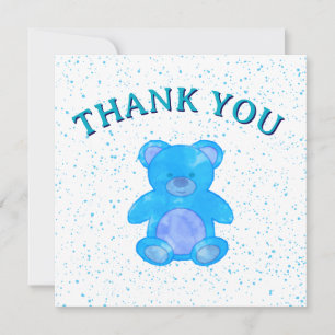 Carte De Remerciements Ours bleu Teddy Cute Personnalisé