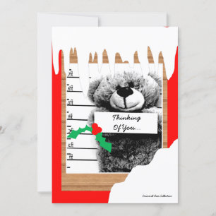 Carte De Remerciements Ours Criminel - Jailmate Noël Card Fête