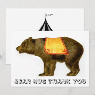 Carte De Remerciements Ours de cirque vintage