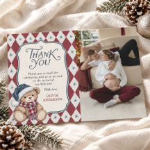 Ours de Noël vintage Baby Shower Préparatoire Phot