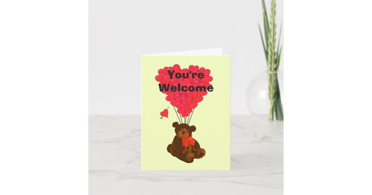 Carte De Remerciements Ours Et Coeur De Nounours Romantiques Vous Etes Zazzle Fr