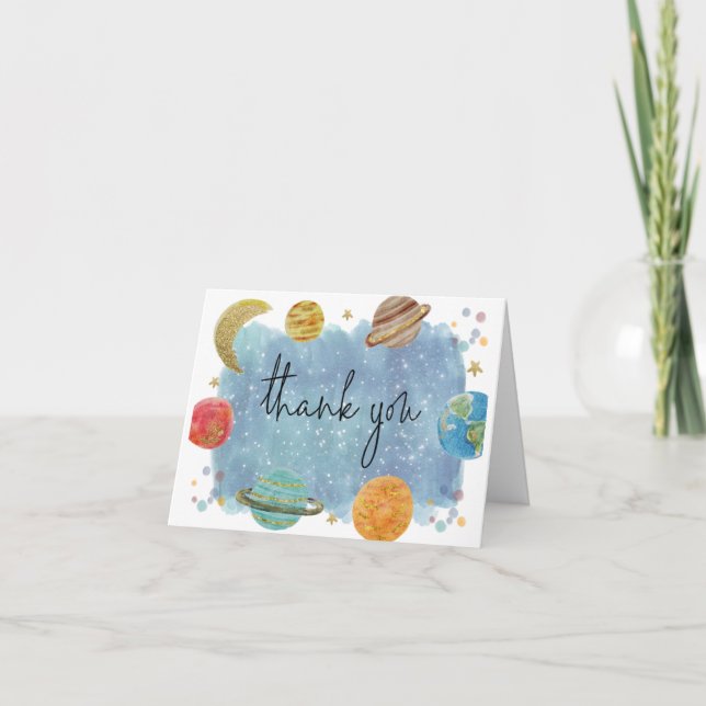 Carte De Remerciements Outerspace Galaxy Thank You Card (Devant)