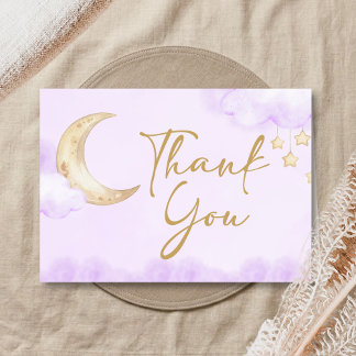 Carte De Remerciements Over the Moon Baby Shower 