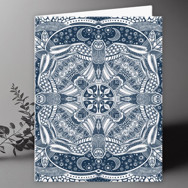 Carte De Remerciements Owls Mandala Art Blank (Créateur téléchargé)