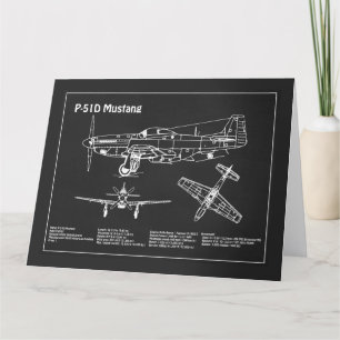 Carte De Remerciements P-51D Mustang - Plan directeur de l'avion PD