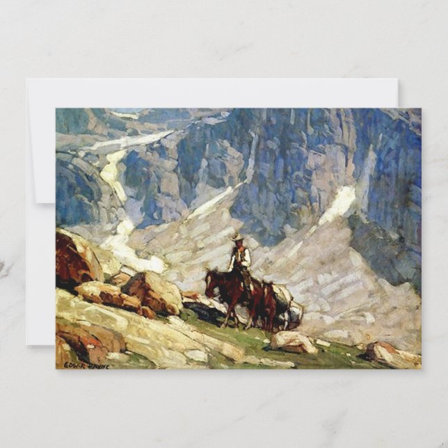 Carte De Remerciements « Packin’ In » : Art occidental d'Edgar Payne (Devant)