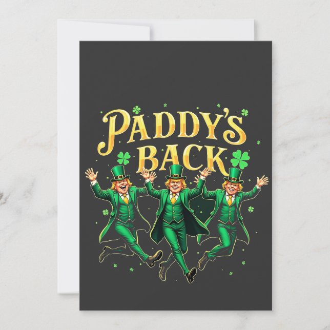 Carte De Remerciements Paddy's Back Funny St Patrick's Day Trump Support (Devant)