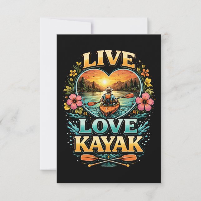 Carte De Remerciements Pagayer dans le coucher du soleil (Devant)