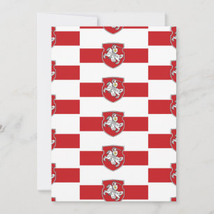 Carte De Remerciements Pagonya Drapeau Biélorussie Chevalier Blanc Biélor