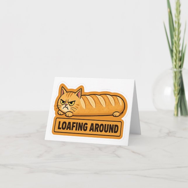 Carte De Remerciements Pain de chat drôle à traîner  (Devant)
