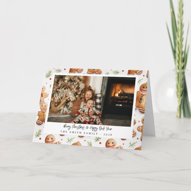 Carte De Remerciements Pain d'épices de nouveauté Hommes Photo de vacance (Devant)