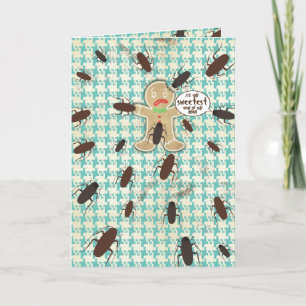 Carte De Remerciements Pain d'épices homme cafards boulangerie Noël