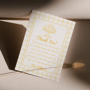Carte De Remerciements Pain Jaune Tiré À La Main Dans Le Baby shower Du F