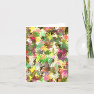Carte De Remerciements Paint Splatter Automne Couleur Feuilles Abstraits