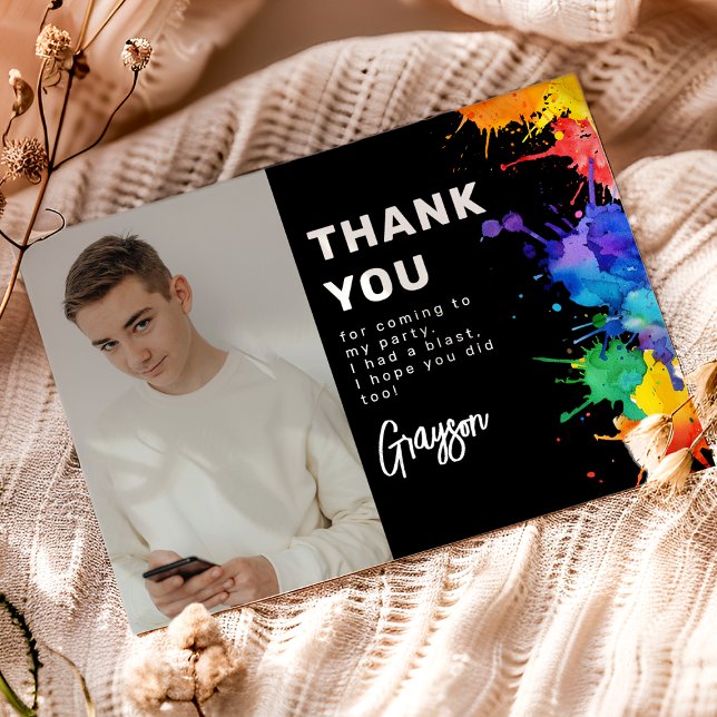 Carte De Remerciements Paintballing Birthday Party (Créateur téléchargé)