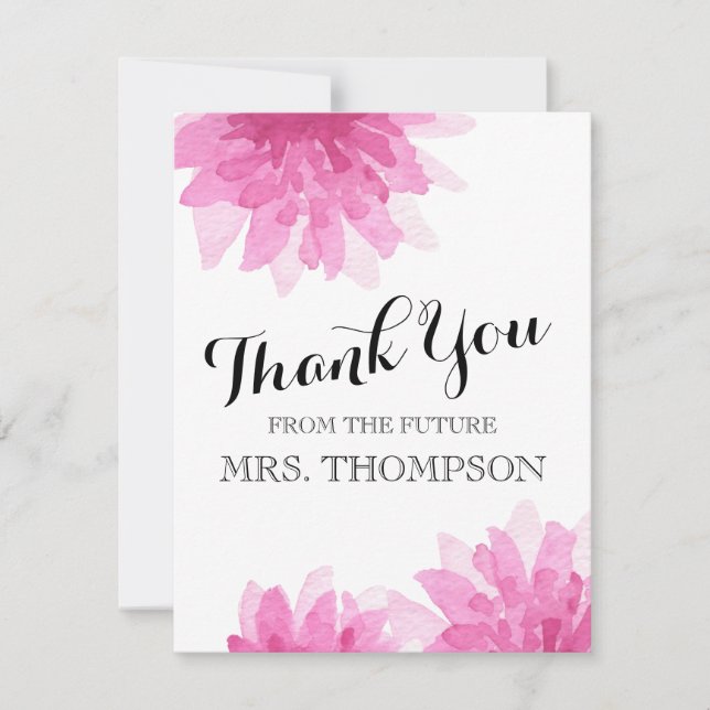 Carte De Remerciements Painted Blooms | Remerciements pour Baby Shower (Devant)